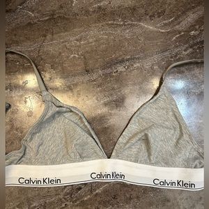 grey calvin klein bra